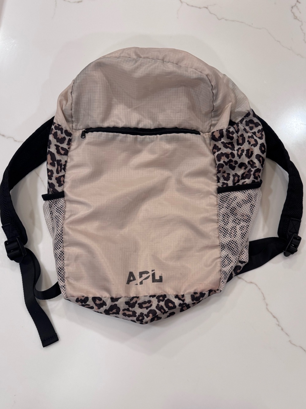 APL Leopard Print Packable Backpack Bag Y2K Inspired Travel Cheetah Gym